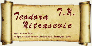 Teodora Mitrašević vizit kartica